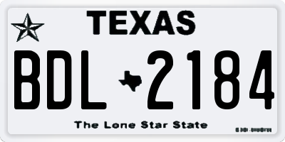 TX license plate BDL2184