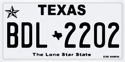 TX license plate BDL2202