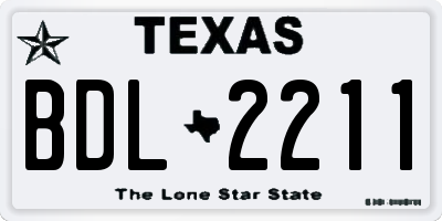 TX license plate BDL2211