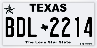 TX license plate BDL2214