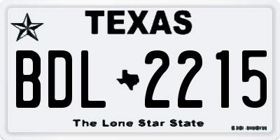 TX license plate BDL2215