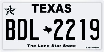 TX license plate BDL2219