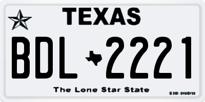TX license plate BDL2221