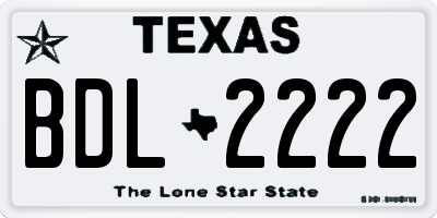 TX license plate BDL2222