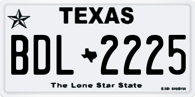 TX license plate BDL2225