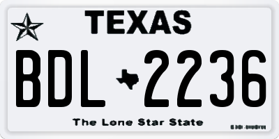 TX license plate BDL2236