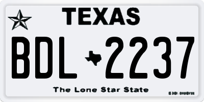 TX license plate BDL2237
