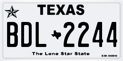 TX license plate BDL2244
