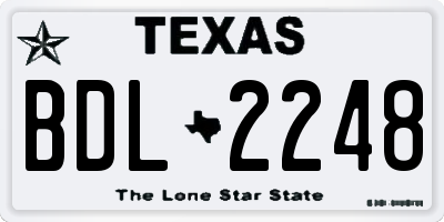 TX license plate BDL2248