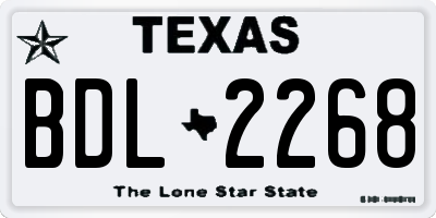 TX license plate BDL2268
