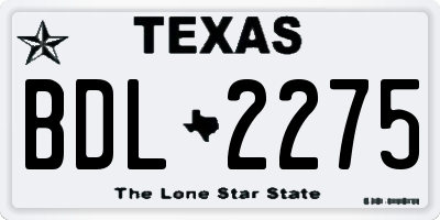 TX license plate BDL2275