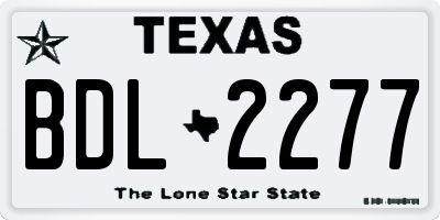TX license plate BDL2277