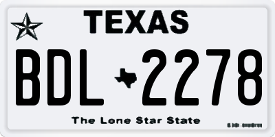 TX license plate BDL2278