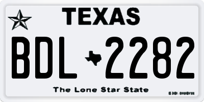 TX license plate BDL2282