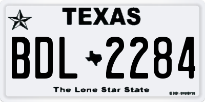 TX license plate BDL2284