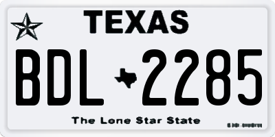 TX license plate BDL2285