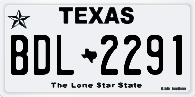 TX license plate BDL2291