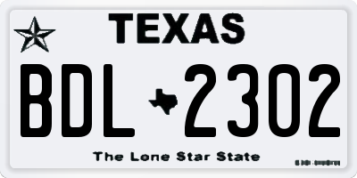 TX license plate BDL2302