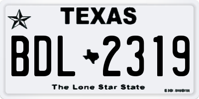 TX license plate BDL2319