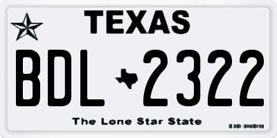 TX license plate BDL2322