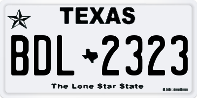 TX license plate BDL2323