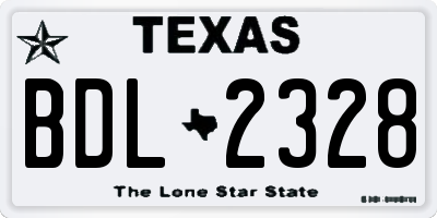 TX license plate BDL2328