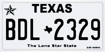 TX license plate BDL2329
