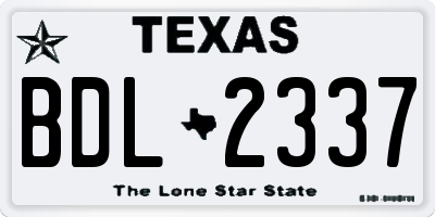 TX license plate BDL2337