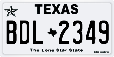TX license plate BDL2349