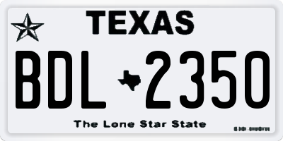 TX license plate BDL2350