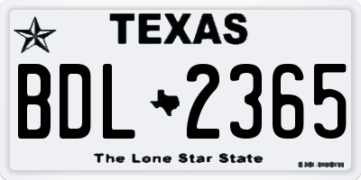 TX license plate BDL2365