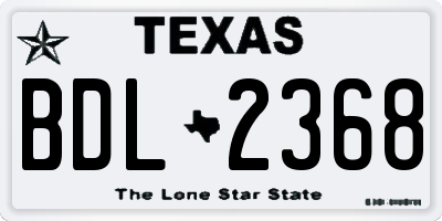 TX license plate BDL2368
