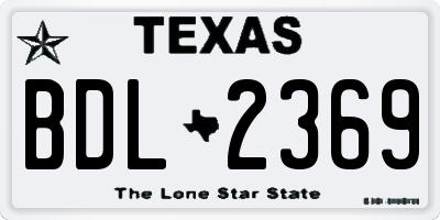 TX license plate BDL2369