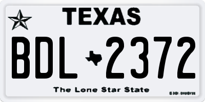 TX license plate BDL2372