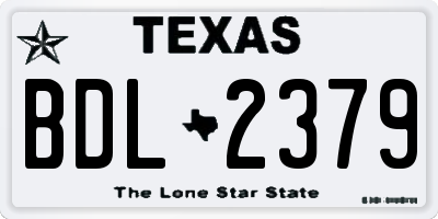 TX license plate BDL2379