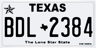 TX license plate BDL2384