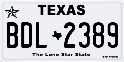 TX license plate BDL2389