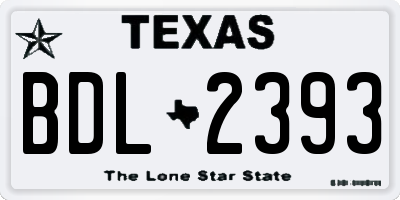 TX license plate BDL2393