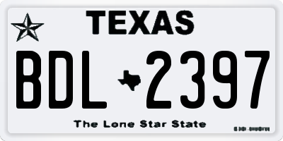 TX license plate BDL2397