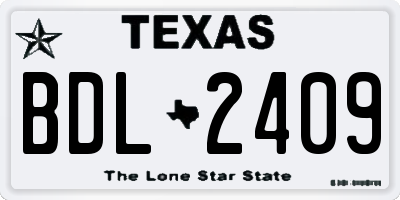 TX license plate BDL2409