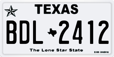 TX license plate BDL2412