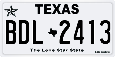TX license plate BDL2413