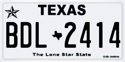 TX license plate BDL2414