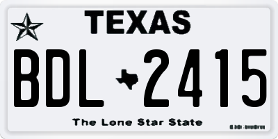 TX license plate BDL2415