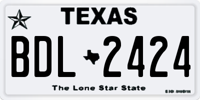 TX license plate BDL2424