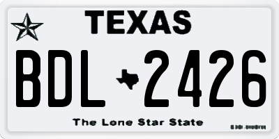 TX license plate BDL2426