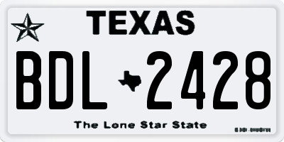TX license plate BDL2428