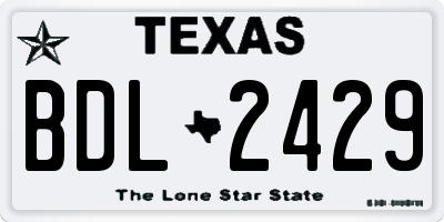 TX license plate BDL2429