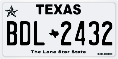 TX license plate BDL2432