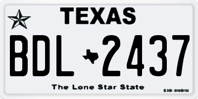 TX license plate BDL2437
